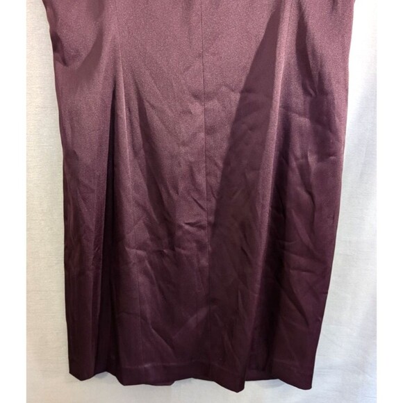 Evan Picone Dress Sz 16 Shawl Collar Red Wine Color Elegant Holiday Festive - Picture 14 of 16